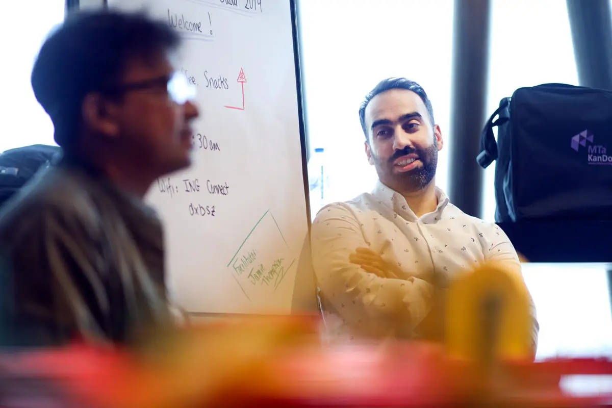 A team reflecting on their KanDo lean activity